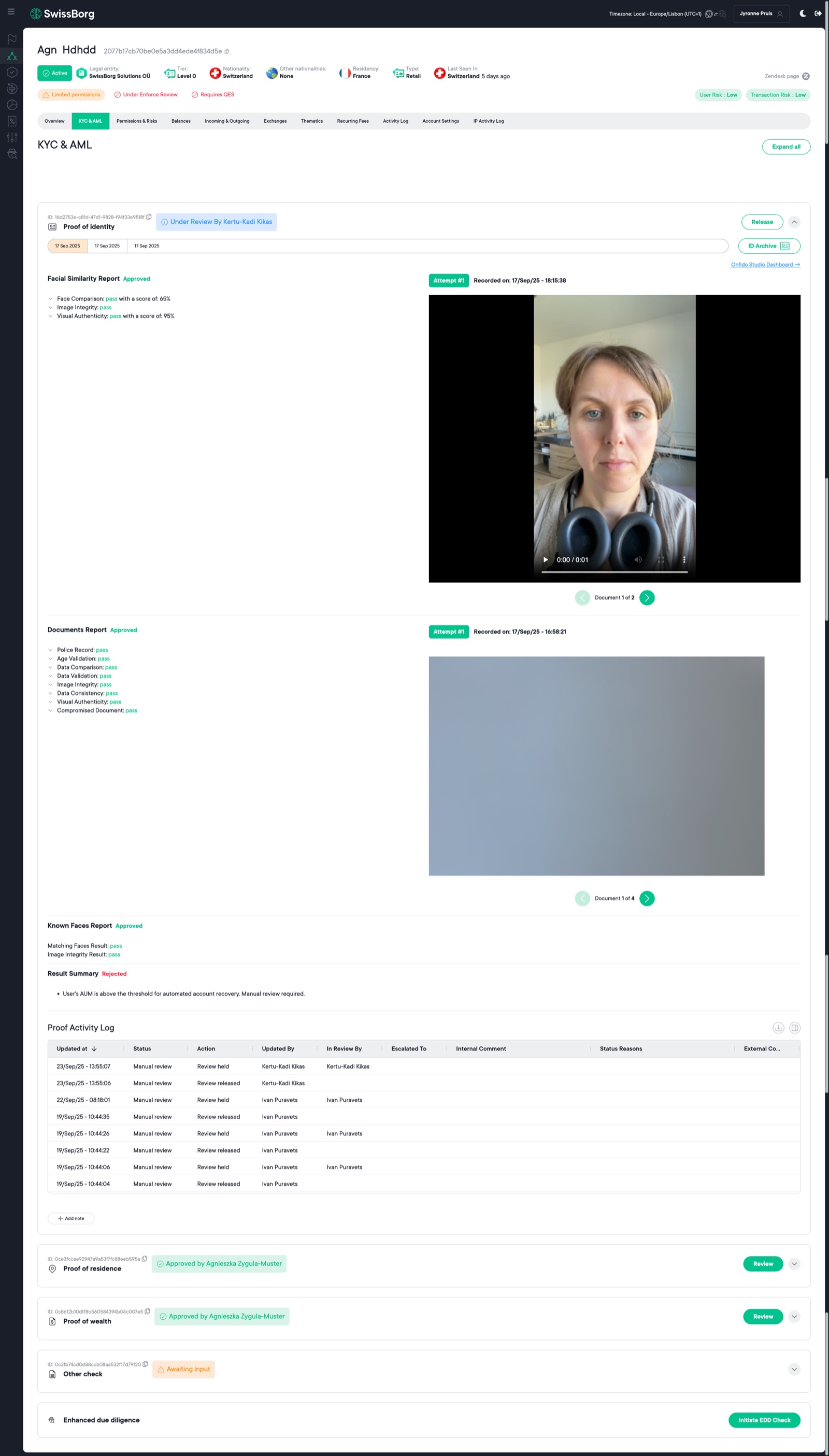 The previous back office: a very long page split into tabs