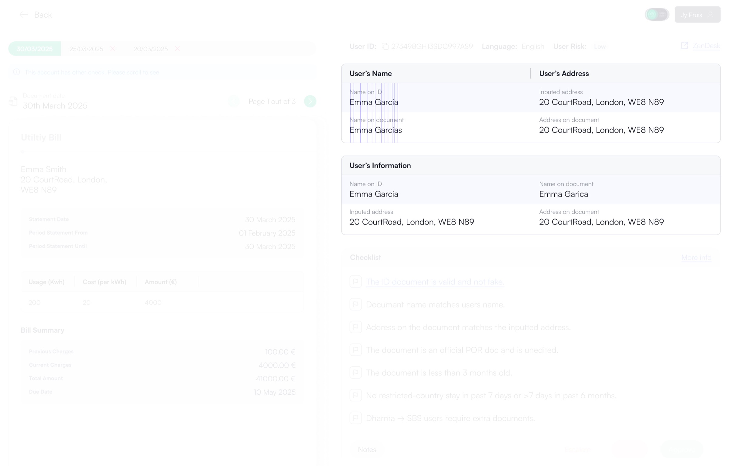 Stacked information comparison versus side by side